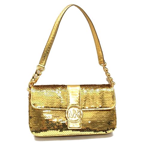 michael kors gold sequin bag